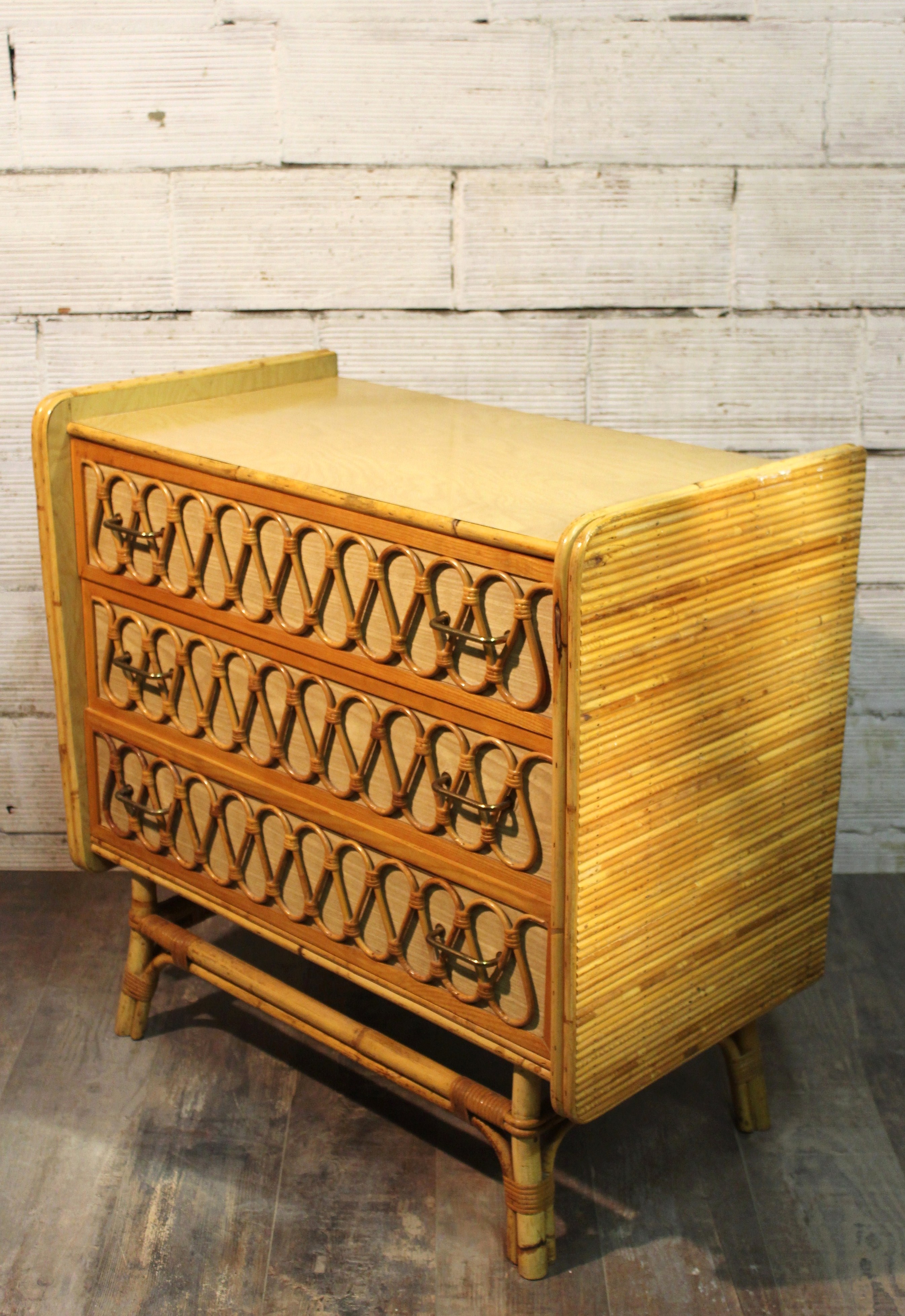 commode bambou vintage