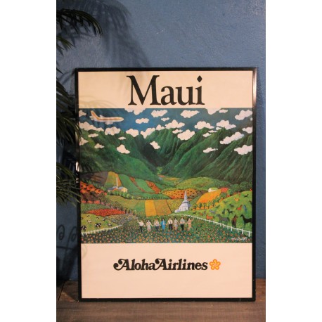 Affiche "Maui" Aloha Airlines années 80