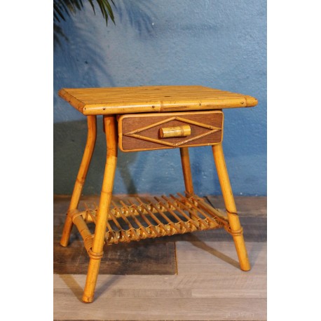 Table de chevet bambou années 60