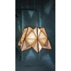 Lustre suspension raphia années 50