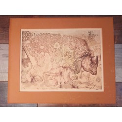 Lithographie "Rhinocéros" Dali années 70