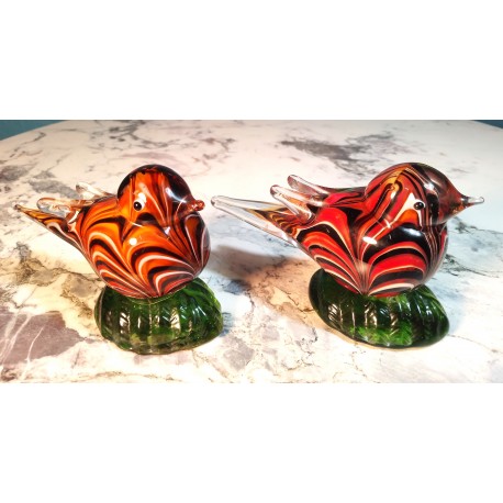 Statuettes "Oiseaux" Murano années 80