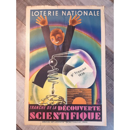 Affiche loterie "Science" 1939
