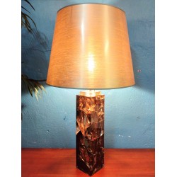 Lampe résine fractale années 70