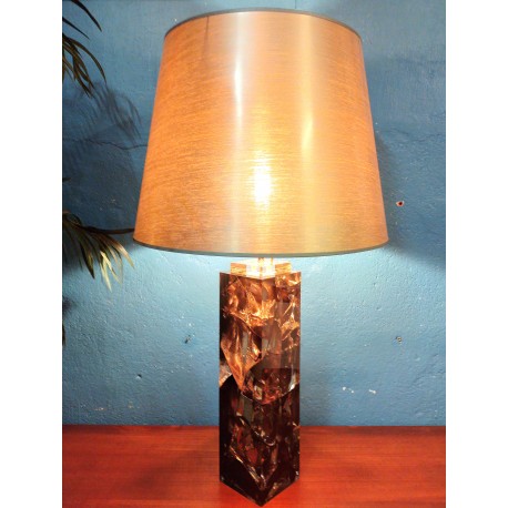 Lampe résine fractale années 70
