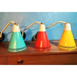 Appliques murales métal perforé années 60