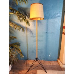 Lampadaire métal & corde années 50
