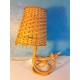 Lampe "Oiseau" rotin années 60