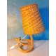 Lampe "Oiseau" rotin années 60