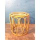 Tabouret bambou & rotin années 60