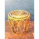 Tabouret bambou & rotin années 60