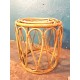 Tabouret bambou & rotin années 60