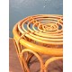 Tabouret bambou & rotin années 60