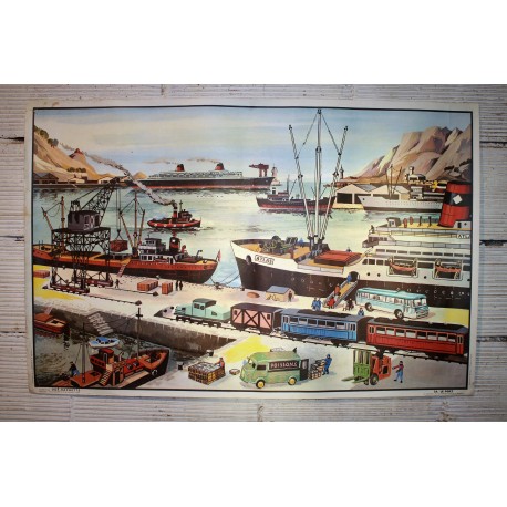 Affiche pédagogique Le port années 60