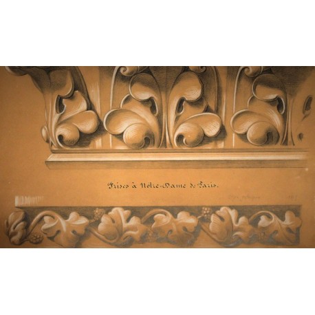 Dessin Frise de Notre Dame XIXème siècle