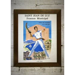 Cadre "Fronton St Jean de Luz" années 60
