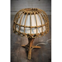 Lampe rotin "Champignon" années 60