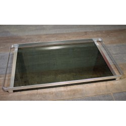 Plateau métal & verre années 70