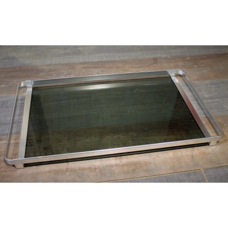 Plateau métal & verre années 70