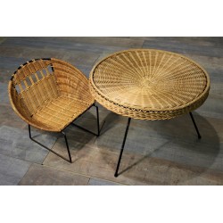 Table basse + fauteuil années 50