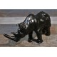 Statuette "Rhinocéros" cuir années 60
